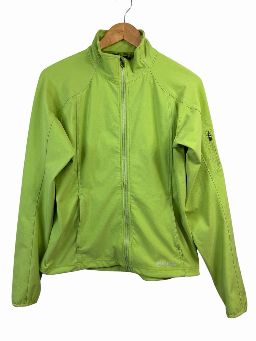 Marmot Softshell Zip Up Jacket Size M Lime Women Green Hiking Windbreaker